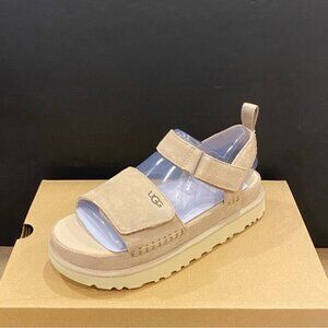 UGG Women's Goldenstar driftwood Strap Platform Sandals Shoes Heels Pumps